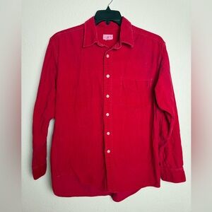 J.Crew Men Size Large‎ Red Button Down Curduroy Long sleeve shorts.